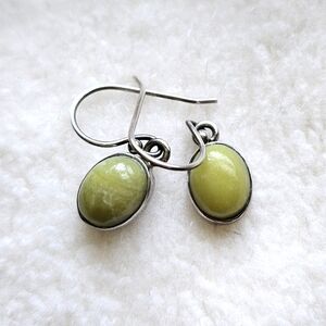 Green stone natural earrings